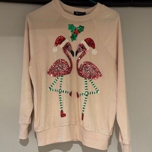 Festive Christmas Flamingo Sweatshirt